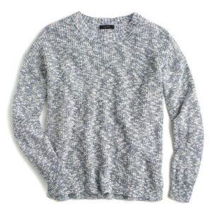 J.Crew Womens Oversized Marled Linen Cotton Sweater Blue Size XXS $90